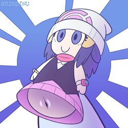 1girls blue_eyes blue_hair chibi_dawn dawn_(pokemon) female hat kaikoinu long_hair nintendo no_humans object_focus objectification onahole pokemon pokemon_bdsp pokemon_dppt sex_toy smile solo