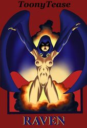 1girls cape cloak dc dc_comics female female_only hood large_breasts lipstick new_teen_titans nipples nude rachel_roth raven_(dc) raven_(dc)_(classic) smoke smooth_skin solo solo_female teen_titans toonytease