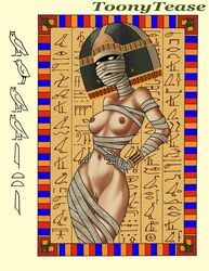 1girls bandage egyptian erect_nipples female female_focus female_mummy female_only heiroglyphs hotel_transylvania medium_breasts monster_girl mummy toonytease