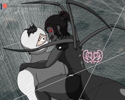 1boy 1girls aggressive aggressive_female arachne arachnid arachnid_humanoid arachnophilia assertive assertive_female black_hair black_widow black_widow_spider cocoon cocooned dominant dominant_female domination fangs femdom monster_girl original_character original_characters projectsubby red_eyes restrained reverse_rape scared scared_expression scared_male spider spider_girl spider_humanoid spider_web tied_up web webbed_up wrapped_up