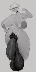 big_areola big_balls big_breasts big_penis body_hair dark-skinned_futa foreskin futanari hairy huge_balls huge_cock hyper lumystical pubic_hair saggy_balls scrotum testicles thick_penis tomboy tomboy_(lumystical) veiny_testicles