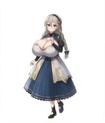 aged_down alternate_breast_size clothed corrin_(fire_emblem) edit feet fire_emblem fire_emblem_fates fire_emblem_heroes gray_hair huge_breasts official_alternate_costume official_art oppai_loli red_eyes young