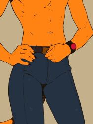 anthro ballsack big_penis catz_(layzuhcatz) dick male male_only mawarisaka3 penis penis_focus unzipping