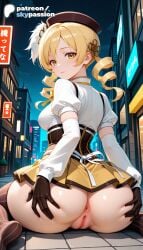 1girls 2026 ai_assisted ai_generated anime anus arm_at_side ass ass_grab beret big_ass black_gloves black_headwear blonde_hair boobs booty breasts building bust butthole city cityscape detached_sleeves dot_nose drill_hair female_genitalia genitals gloves grabbing_own_ass gun hair_ornament hairpin half-closed_eyes hat hi_res high_collar high_quality high_resolution highres light_blush magical_girl mahou_shoujo_madoka_magica night night_sky patreon patreon_username pom_pom_(clothes) puella_magi_madoka_magica puffy_sleeves pussy shiny_hair skypassion soul_gem spread_ass stable_diffusion thighhighs tits tomoe_mami twin_drills uncensored_pussy uncensored_vagina watermark weapon yellow_eyes yellow_ribbon