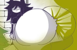 1girls big_ass big_butt fart farting fundamental_paper_education miss_circle_(fundamental_paper_education)