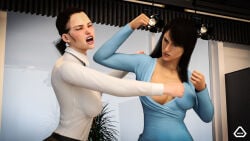 2girls 3d anorcorner big_ass big_breasts big_thighs breasts catfight curvaceous curvy curvy_figure female fight hips huge_ass huge_breasts large_ass large_breasts light-skinned_female light_skin mature mature_female office office_lady slim_waist thick thick_hips thick_legs thick_thighs thighs voluptuous waist wide_hips yuri