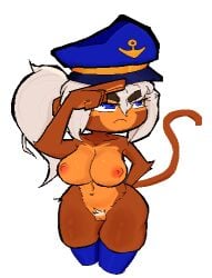 admiral_brickell anthro big_breasts bloons_tower_defense boots boots_only breasts clothing female footwear footwear_only haplorhine low_res mammal monkey mostly_nude narrowed_eyes ninja_kiwi nipples primate pubes shoes solo tail thick_thighs unknown_artist wide_hips