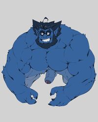 anthro balls beast_(x-men) blue_skinned_male furry gay hairy hank_mccoy male male_only marvel muscles muscular nude penis solo solo_male taoren x-men