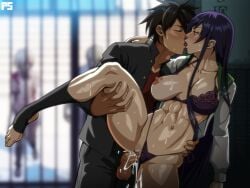 1boy 1girls abs aroused athletic athletic_female balls big_breasts bra breasts breasts_out brown_hair clothed_sex clothes cum cum_in_pussy cum_inside cum_overflow feet female female_human female_penetrated fit fit_female french_kiss french_kissing highschool_of_the_dead human human_male kiss kissing kissing_while_penetrated large_breasts leg_up light-skinned_female light_skin long_hair looking_pleasured male male/female male_penetrating male_penetrating_female muscular muscular_female navel nipples one_breast_out open_mouth panties panties_aside passionate penis pumpkinsinclair purple_hair pussy saeko_busujima school_uniform sex side-tie_panties skirt slim_waist standing_on_one_leg standing_sex stirrup_legwear straight sweat sweatdrop sweating sweaty takashi_komuro teenage_female teenager thick_thighs toes tongue tongue_out torn_clothes torn_clothing torn_school_uniform torn_skirt vaginal_penetration vaginal_sex variant_set very_long_hair wide_hips