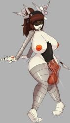 1boy 1girls 1girls1boy abrahamslapper alice_(murder_drones) blush blushing boobs breasts brown_hair cock_in_pussy intercourse male/female murder_drones offscreen_male orange_penis penetration penis_in_pussy robot_girl robot_humanoid sex tounge_out white_background