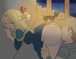 1boy 1girls ass butt couple dungeon_meshi eating_ass eating_pussy el_brandy face_in_ass facesitting grabbing_ass hetero laios_touden marcille_donato