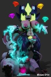 3d abs anthro ball_worship chaos_emerald character_request diag34k futadom futanari muscular_futa muscular_male sonic_(series) surge_the_tenrec
