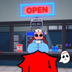 :< :3 animal_hospital boy dog dog_girl furry furry_on_human human no_sex no_sex_(yet) nurse nurse_(animal_hospital) nurse_hat nurse_uniform roblox roblox_game woman