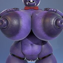 1:1 2026 3d_(artwork) animatronic anthro areola big_areola big_breasts big_nipples bonnie_(fnaf) bow_tie breasts buckteeth clitoris crossgender dark_areola dark_nipples digital_media_(artwork) eyebrows feet female five_nights_at_freddy's full-length_portrait genitals glistening glistening_body gradient_background hi_res huge_areola huge_breasts huge_filesize huge_nipples lagomorph leporid long_ears machine mammal mtf_crossgender navel nipples portrait puffy_nipples purple_areola purple_body purple_eyebrows purple_eyes purple_nipples rabbit red_bow_tie robot robot_anthro scottgames simple_background solo standing teeth thick_thighs vulva wide_hips
