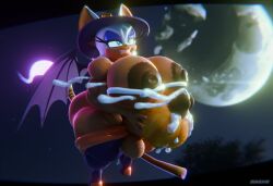 3d anthro diag34k futanari halloween improvised_sex_toy masturbation pumpkin rouge_the_bat sonic_(series)
