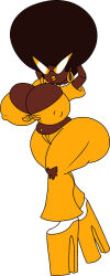 afro brown_skin disco disney earrings high_heels knick_knack large_ass large_breasts mrpr1993 pixar yellow_clothing yellow_glasses yellow_heels yellow_lips