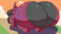 1girls adansin animated antennae_(anatomy) anthro ass ass_bigger_than_body belly breasts bug colossal_ass fat female female_focus female_only game_freak hips hyper_ass hyper_breasts insect jiggling_ass jogging large_ass large_breasts nintendo nude nude_female obese obese_female overweight overweight_female pokemon pokemon_(species) purple_body running scolipede stomach thick_thighs thighs weight_gain wide_hips yellow_sclera