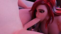 1boy 1girls 3d animated big_breasts big_penis blowjob breasts cock_sleeve deep_blowjob eye_contact eyeshadow fellatio female freckles freckles_on_face green_eyes hands-free kneeling large_penis league_of_legends long_hair long_penis looking_at_viewer mac23 miss_fortune no_sound oral provocative red_hair riot_games seductive_eyes seductive_mouth slim slow_penetration throat_bulge throat_penetration video wink winking winking_at_viewer