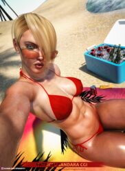 1girls 3d abs alcohol beach bikini blonde_hair blue_eyes depth_of_field female female_only hair_over_one_eye large_breasts looking_at_viewer looking_over_eyewear looking_over_glasses looking_over_sunglasses nipple_bulge nipples_visible_through_clothing orange-tinted_eyewear outdoor outdoors outside pinup red_bikini see-through see-through_clothing selfie short_hair slushe_(website) solo solo_female sophie_(spiderpity) spiderpity sunglasses tinted_eyewear wet wet_skin