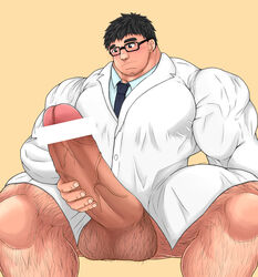 abs balls biceps black_hair bodybuilder censored_penis glasses hairy hairy_male hyper hyper_balls hyper_genitalia hyper_muscles hyper_penis hyper_testicles male male_focus male_only muscles muscular muscular_arms muscular_ass muscular_back muscular_legs muscular_male muscular_thighs nipples pecs penis pointless_censoring testicles veins veiny_penis