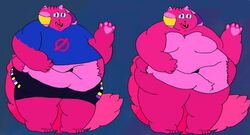 animal big_belly fat fat_ass fat_fetish furry hips humiliated humiliation hurt morbidly_obese nervous obese painful pride_colors stomach stretch suffering swollen_face tight_clothing