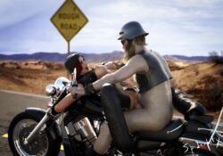 1boy 1boy1girl 1girls 3d biker biker_clothes biker_girl breast_grab depth_of_field driving erect_nipples female large_breasts male motorcycle motorcycle_sex outdoor outdoor_nudity outdoor_sex outdoors outside pubic_hair public public_nudity public_sex red_hair sex_on_motorcycle slushe_(website) spiderpity straight tattoo thighhighs vaginal_penetration