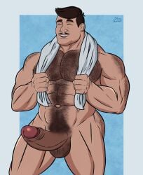 body_hair brown_hair dark-skinned_male dilf erect_penis erection facial_hair male male_only mexican_male rafael_diaz star_vs_the_forces_of_evil steve_keenell