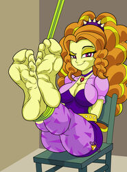 1girls adagio_dazzle ankles_tied arms_behind_back arms_tied_behind_back art-2u ass barefoot big_breasts bondage breasts chair chair_bondage cleavage equestria_girls feet female femsub foot_fetish friendship_is_magic hasbro hi_res highres leggings legs looking_at_viewer my_little_pony raised_eyebrow siren_gem smile smirk soles solo solo_female spiked_hairband thighs tied_up