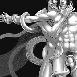 2boys abs gay long_tongue male male_only monochrome monster_boy multiple_boys naruto nude orochimaru penis sasuke_uchiha snake snake_tentacles spread_arms tentacle_on_male tentaclejob tentacles_on_male uncensored yaoi