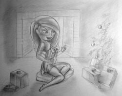 disney female female_only human kim_possible kimberly_ann_possible monochrome nipples solo straight_hair tagme yumibow