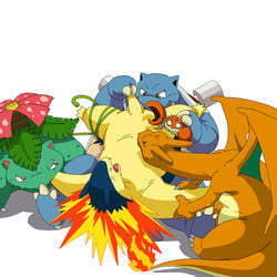 angry balls blastoise bondage bound charizard cock_and_ball_torture crustacean dragon gamma-g krabby male male/ambiguous male_only mustelid nintendo penis pokemon pokemon_(species) pokemon_gsc pokemon_rgby reptile scalie straight_hair typhlosion venusaur video_games