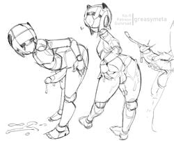 after_anal cum cum_on_ass disembodied_penis ejaculation femboy greasymeta hair_over_eyes looking_back male male_only nude penis robot robot_boy robot_neoanthropinae_polynian shamrock_(polynian) sketch solo spread_legs