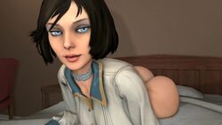 1girls 3d animated ass ass_focus big_ass big_breasts bioshock bioshock_infinite blue_eyes brown_hair elizabeth_comstock exposed_ass fart female female_only fetishtrash huge_ass light-skinned_female light_skin looking_at_viewer partially_clothed pov solo sound source_filmmaker tagme video