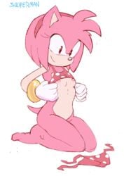 1girls amy_rose clothing female pink_fur pink_hair small_breasts solo sonic_(series) sooperman