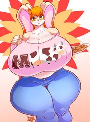 1girls anthro areolae big_breasts breasts cleavage cookies female female_focus female_only furry huge_breasts jaeh lactation large_breasts looking_at_viewer no_bra rabbit sega shirt_lift simple_background smile solo sonic_(series) thick_thighs thighs vanilla_the_rabbit voluptuous wide_hips