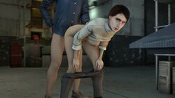 1boy 1boy1girl 1girls 3d animated athletic_female bent_over bouncing_breasts breasts citizen creampie cum cum_in_pussy cum_inside dark_hair faceless_male fat_ass female_penetrated fluids half-life half-life_2 hand_on_ass hand_on_hip hands_on_breasts hands_on_knees human human_only judith_mossman male/female male_penetrating_female medium_breasts moan moaning moaning_in_pleasure mr._tucket pants_down rough_sex sex sfm sound source_filmmaker standing_sex straight sweater sweater_lift video