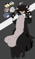 5boys black_fur black_hair black_tail black_thighhighs caeleste clothing femboy fur hal_(caeleste) huge_balls huge_cock irn_(caeleste) jayde_(caeleste) male male_only multiple_boys niles_(caeleste) penis rye_(caeleste) tail thighhighs