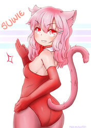 artist_name ass big_ass breasts cat_ears cat_tail character_name female_only indie_virtual_youtuber latam_virtual_youtuber looking_at_viewer looking_back pink_eyes pink_hair solo_female sosfan suwie tight_clothing twitch virtual_youtuber vtuber vtuberfanart youtube youtuber_girl