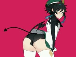 1boy 2d 2d_(artwork) 2d_animation 2d_artwork animated animation ass ass_shake balls big_ass bulge demon demon_boy demon_tail digital_art digital_media digital_media_(artwork) femboy genshin_impact girly hat instanttnoodle looking_at_viewer male male_only no_sound obily otoko_no_ko solo thick_thighs thighhighs thighs twerking twin_braids two_tone_hair venti_(genshin_impact) video