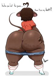 2021 anus ass ass_dough ass_focus awaiting bbw bottom_heavy bubble_ass bubble_butt butt_focus cellulite cowlick deep_skin fat_ass fat_butt female female_focus female_only furry gamer_girl grabbing_ass grabbing_own_ass gwen_martin half-dressed half_naked hand_on_ass hand_on_butt humiliation imminent_sex jean_shorts jhenightfox mooning mouse mouse_ears mouse_tail pants_down pants_pull pants_pulled_down presenting presenting_hindquarters red_shirt short_shorts shortstack socks suggestive tube_socks