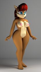 3d anthro archie_comics argos90 blender_(software) blue_eyes breasts brown_body digital_media_(artwork) feet female hi_res mobian_chipmunk navel nipples nude pink_nipples princess red_hair royalty sally_acorn sega smile solo sonic_(series) sonic_the_hedgehog_(archie) sonic_the_hedgehog_(comics)