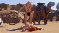 3d alien futanari goldenmaster katy_(goldenmaster) larger_male monster nude nude_female nude_futanari outdoor outdoor_nudity outdoors outside sci-fi science_fiction size_difference smaller_female unconscious