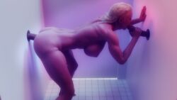 2boys 3d abs bent_over blonde_hair braid braided_hair brynhildr_(freyr) fellatio female female female_focus freyr glory_hole huge_breasts muscular muscular_female nude nude_female oral public public_nudity public_sex restroom restroom_stall short_hair side_view slushe_(website) solo_focus spitroast standing standing_sex vaginal_penetration