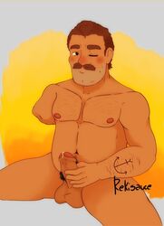 1boy bear daddy dilf disney gay homosexual luca_(pixar_film) male_only massimo_marcovaldo nude_male penis pixar testicles