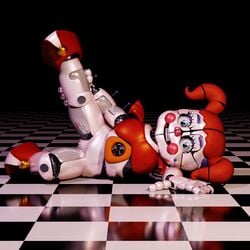 3d baby_(fnafsl) canon_appearance circus_baby circus_baby_(fnaf) circus_baby_(original) female five_nights_at_freddy's footwear full_color no_penetration posing robot robot_girl solo solo_female spread_legs