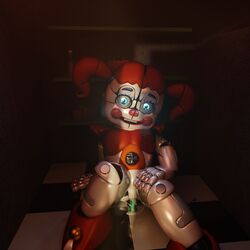 3d baby_(fnafsl) blue_eyes canon_appearance circus_baby circus_baby_(fnaf) circus_baby_(original) dildo female five_nights_at_freddy's footwear full_color robot robot_girl solo solo_female