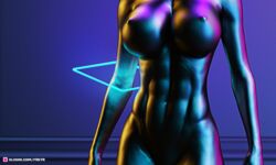 1girls 3d abs close-up female female_only freyr front_view huge_breasts nude nude_female pinup shiny_skin slushe_(website) solo solo_female standing statue