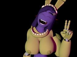 3d 3d_(artwork) female five_nights_at_freddy's fnaf nightbotgrey purple_girl rule_63 solo solo_female springtrap springtrap_(fnaf) tagme