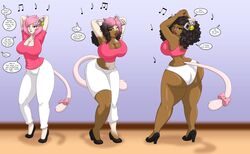 ass_expansion bimbo bimbofication blackification breast_expansion cat_ears cat_tail catgirl dark-skinned_female ebonization female huge_ass huge_breasts race_swap runningtoaster thick_thighs transformation transformation_sequence wide_hips