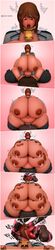 <3 4_breasts absurd_res ambiguous_gender ambiguous_penetration ball_lick balls bell_collar big_balls big_breasts big_lips bimbo bimbo_lips blowjob bodily_fluids bovid breasts brown_hair cattle clothed clothing collar comic cow cow_girl dark-skinned_male disembodied_penis faceless_male fellatio female footwear genital_fluids genitals hair heart hi_res huge_breasts hyper hyper_breasts lactating lactation legwear licking lips male male/female multi_breast my_hero_academia ochako_uraraka penetration pink_background sex simple_background slobber slobbering someshittysketches thick_lips transformation